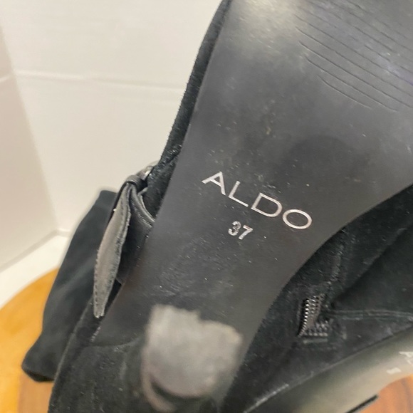 Also Leather Strappy Heeled Knee High Boots - Picture 7 of 8